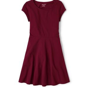 The Childrens Place Uniform Girls Everyday Dress Tshirt Dress Burgundy Red XL 14